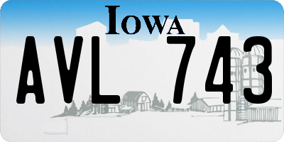 IA license plate AVL743