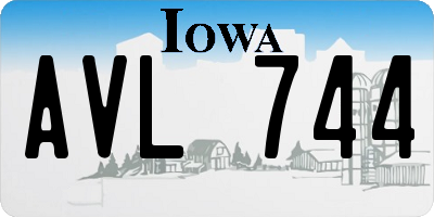 IA license plate AVL744