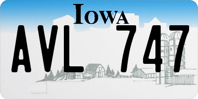 IA license plate AVL747