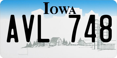 IA license plate AVL748