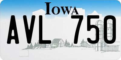 IA license plate AVL750