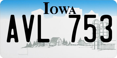 IA license plate AVL753