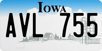 IA license plate AVL755