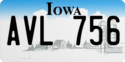 IA license plate AVL756