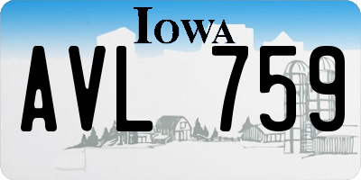 IA license plate AVL759