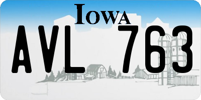 IA license plate AVL763