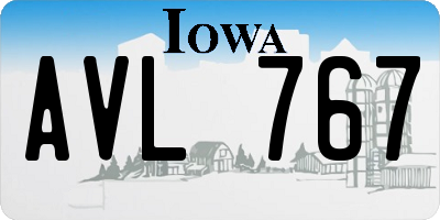 IA license plate AVL767