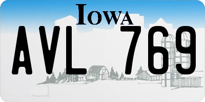 IA license plate AVL769