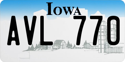 IA license plate AVL770