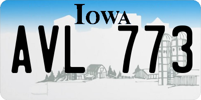 IA license plate AVL773