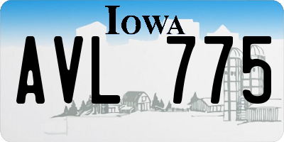 IA license plate AVL775