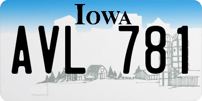 IA license plate AVL781