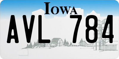 IA license plate AVL784