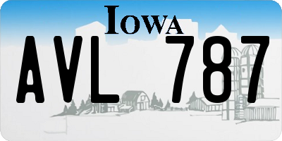 IA license plate AVL787