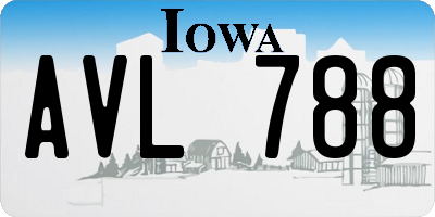 IA license plate AVL788