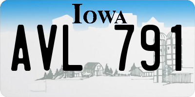 IA license plate AVL791
