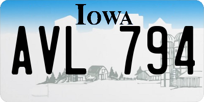IA license plate AVL794