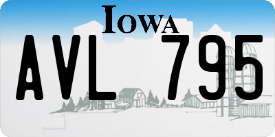 IA license plate AVL795