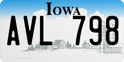 IA license plate AVL798