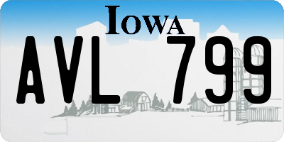 IA license plate AVL799