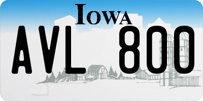 IA license plate AVL800