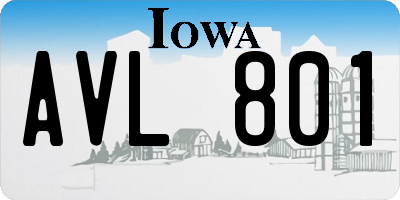 IA license plate AVL801