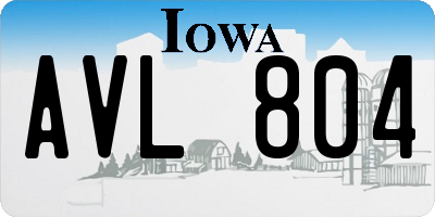 IA license plate AVL804