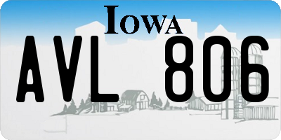 IA license plate AVL806