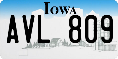 IA license plate AVL809