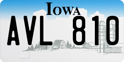IA license plate AVL810
