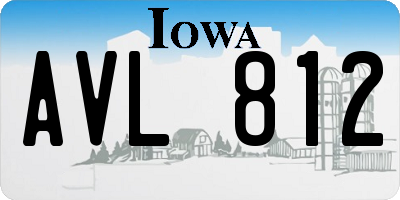 IA license plate AVL812