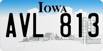 IA license plate AVL813