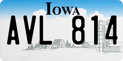 IA license plate AVL814