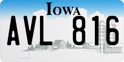IA license plate AVL816