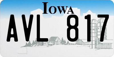 IA license plate AVL817