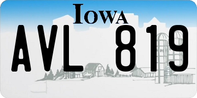 IA license plate AVL819