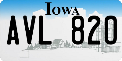 IA license plate AVL820