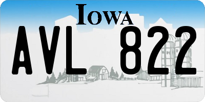 IA license plate AVL822