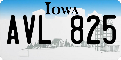 IA license plate AVL825