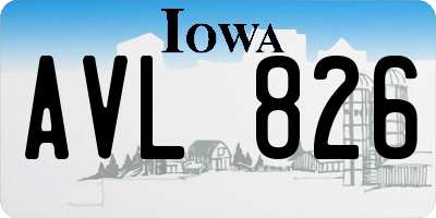 IA license plate AVL826
