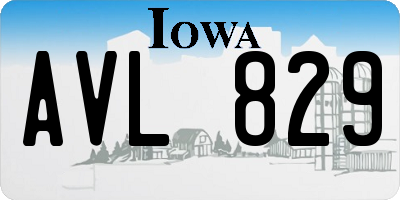 IA license plate AVL829
