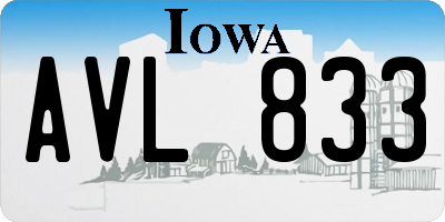 IA license plate AVL833