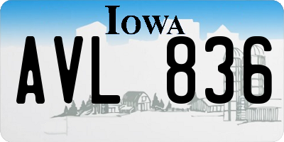 IA license plate AVL836