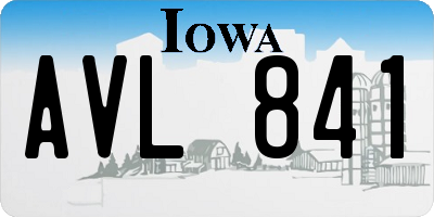 IA license plate AVL841