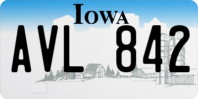 IA license plate AVL842