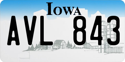 IA license plate AVL843