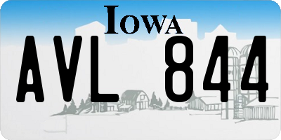 IA license plate AVL844