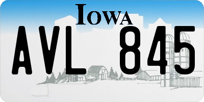 IA license plate AVL845