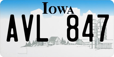 IA license plate AVL847