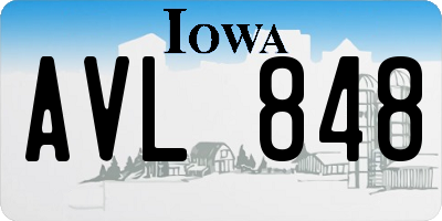 IA license plate AVL848